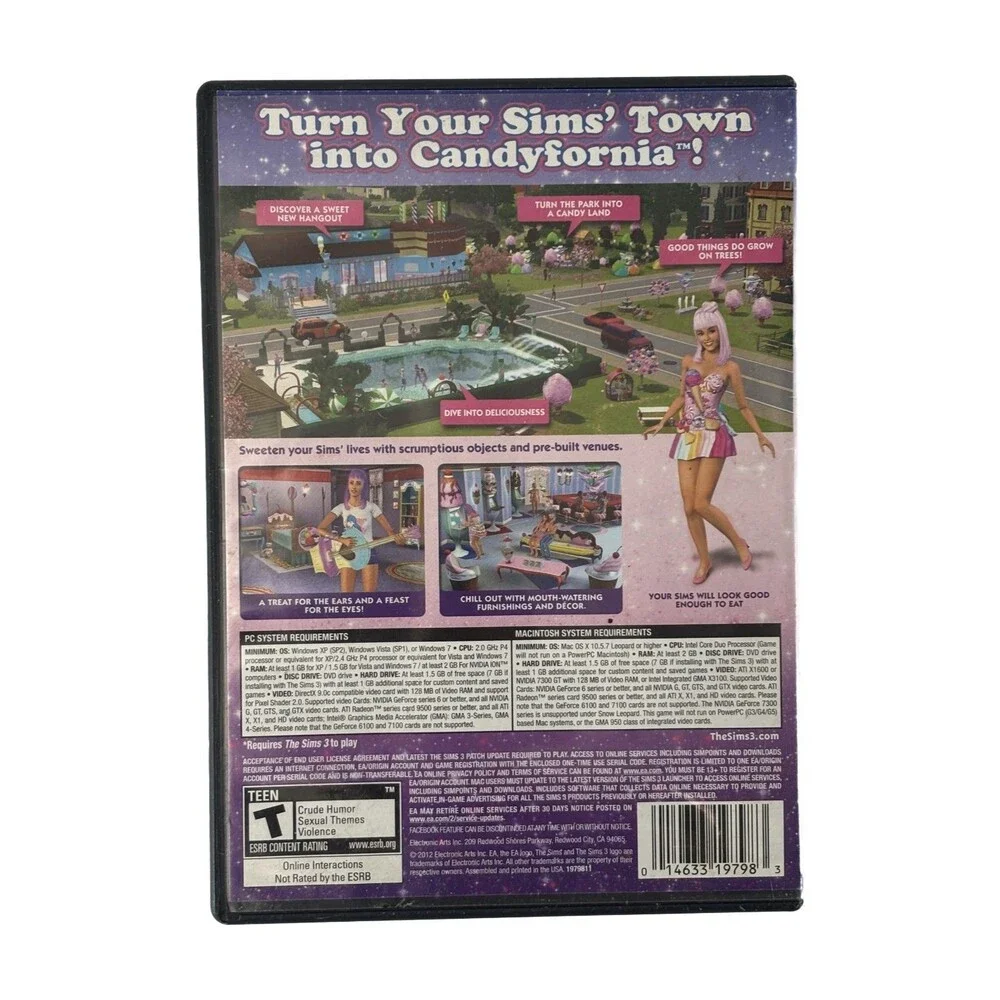 Sims 3 Katy Perry Sweet Treats Retired Pack CIB